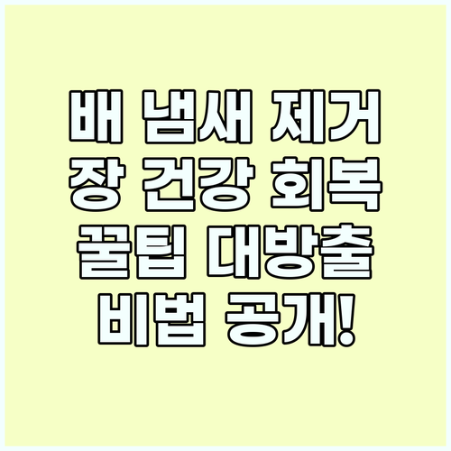 배 냄새 없애는 꿀팁! 장 건강 되찾
