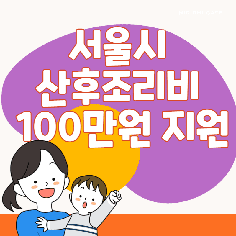 서울시 산후조리비 100만원 지원
