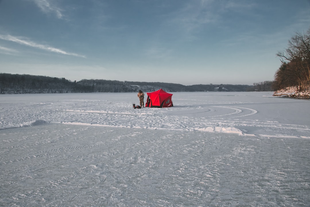 Ice fishing.