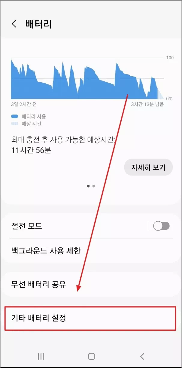 기타 배터리 설정