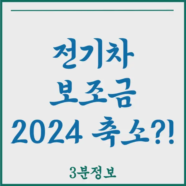 전기차 보조금 2024 축소 발표 팩트체크!!