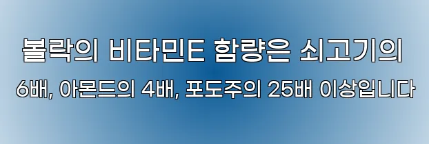  볼락의 비타민E 함량은 쇠고기의 6배, 아몬드의 4배, 포도주의 25배 이상입니다
