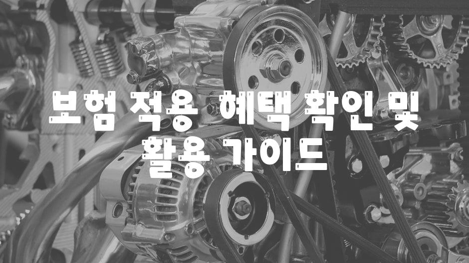 보험 적용  혜택 확인 및 활용 안내