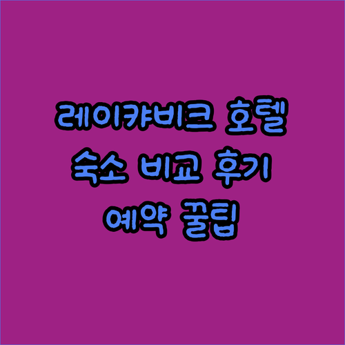 레이캬비크 호텔 예약 전 꼭 확인하세