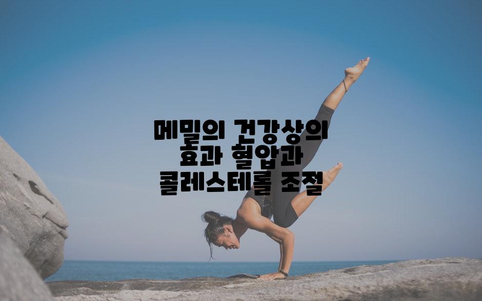 메밀의 건강상의 효과 혈압과 콜레스테롤 조절