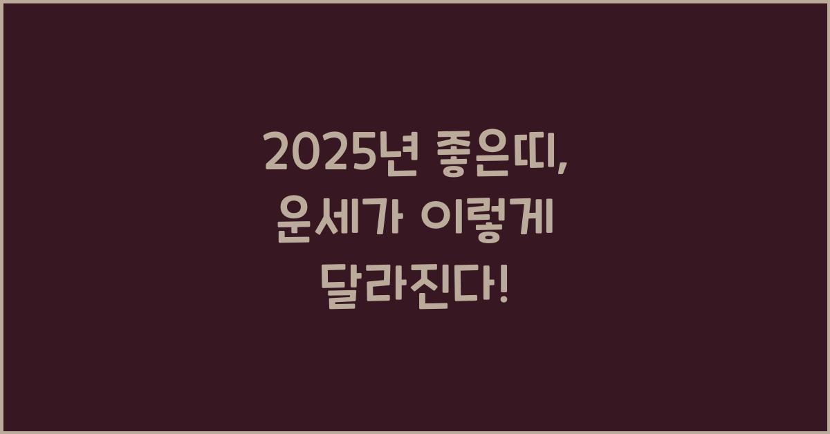 2025년 좋은띠