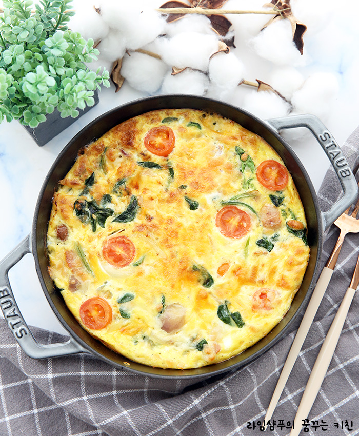 이탈리아식 오믈렛 만들기 시금치 프리타타 4