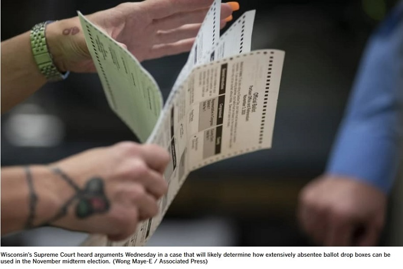  위스콘신 대법, '투표함' 선관위 사무실 밖 배치 여부 심리 VIDEO: Wisconsin Supreme Court hears arguments on ballot boxes