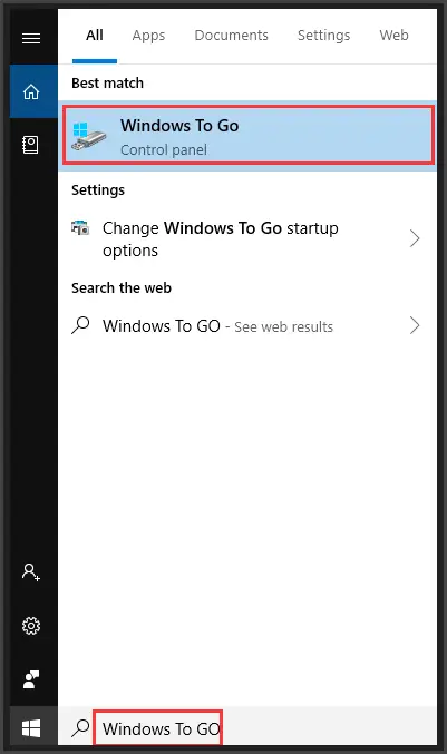 Windows 10의 기본 제공 기능 사용: Windows To Go