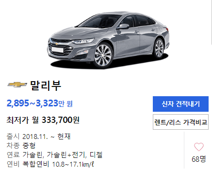 말리부 가격