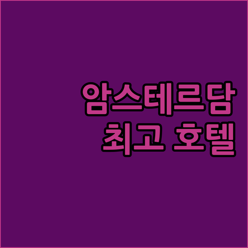 암스테르담에서 잊지 못할 경험을! 최