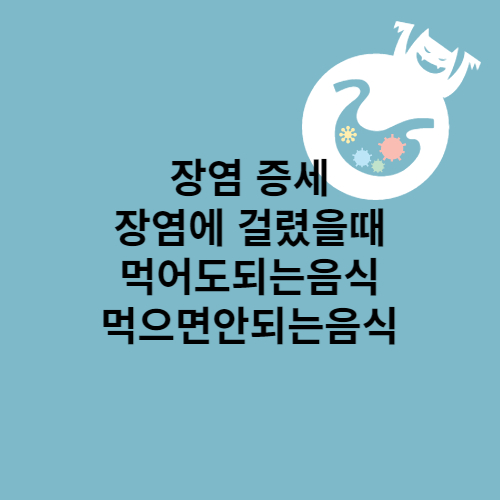  장염 증상 장염 걸렸을때 먹어도되는 음식 먹으면 안되는음식