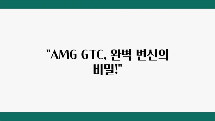 AMG GTC 랩핑, 확장된 스타일 변신을 위한 선택!