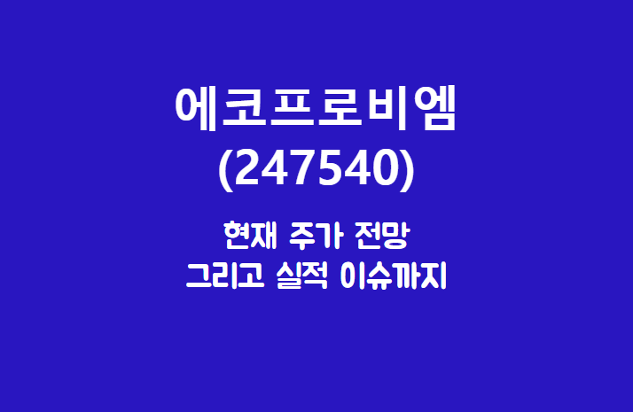 에코프로비엠 (247540) 주식, 주가 그리고 전망