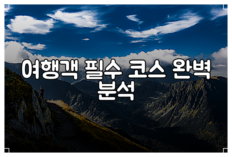 여행객 필수 코스 완벽 분석