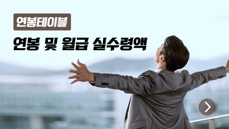  연봉 및 월급 실수령액 (연봉 및 월급 테이블)