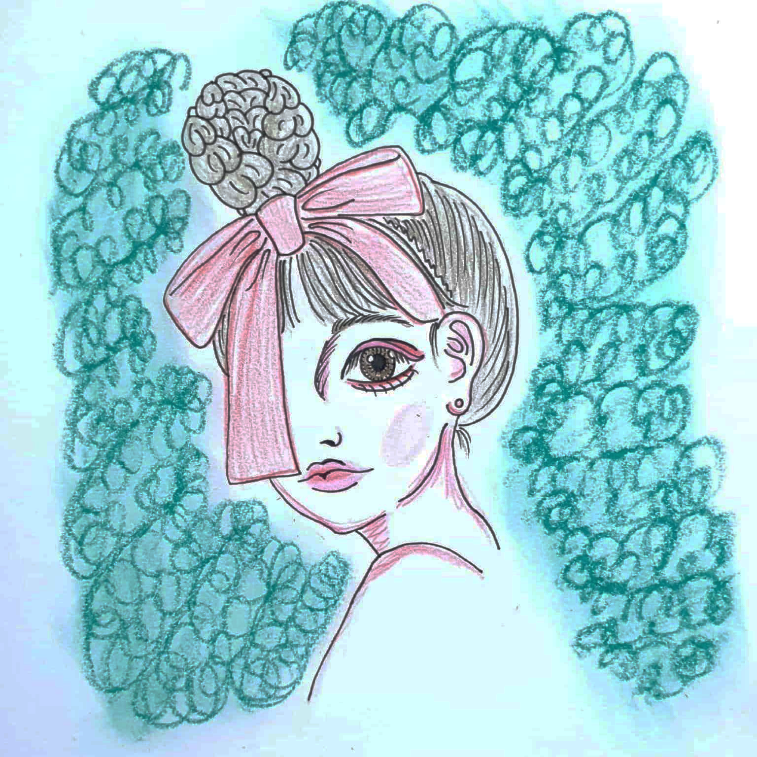  Big Red Ribbon 큰 빨간 리본 / 일러스트 그림 드로잉 / 인물화 그리기