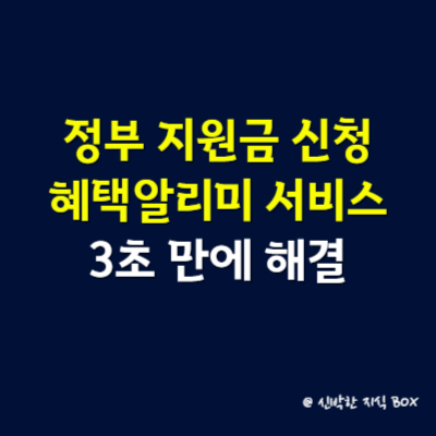 정부 지원금 신청, 혜택알리미 서비스로 3초 만에 해결