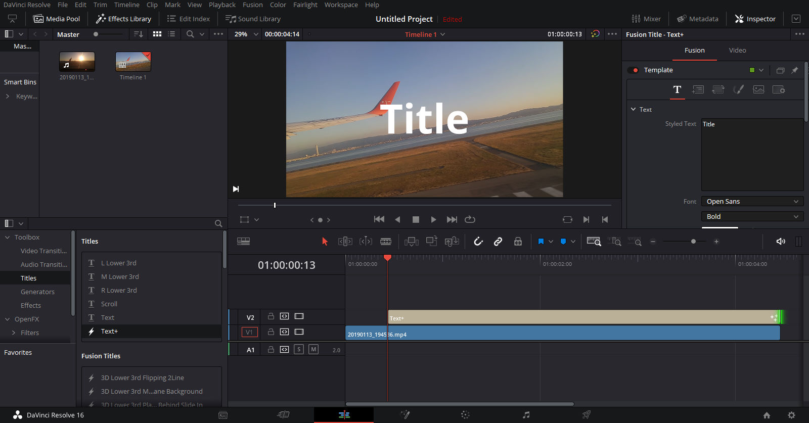 텍스트+ 효과 삽입된 모습