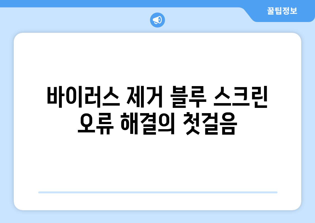 바이러스 제거 블루 스크린 오류 해결의 첫걸음