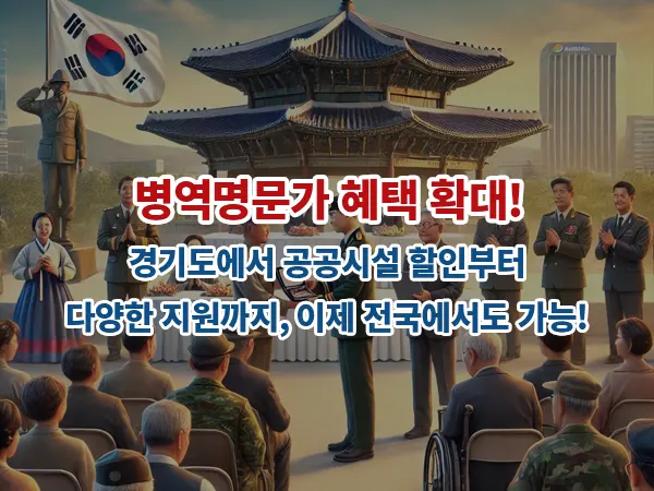 병역명문가 혜택 확대! 경기도에서 공공시설 할인부터 다양한 지원까지, 이제 전국에서도 가능!