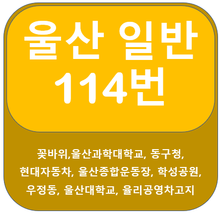  울산 114번 버스 노선정보(꽃바위,울산대병원,울산대)