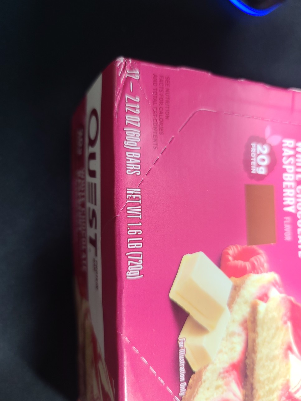 구입한 저녁식사 대신 탄박질 공급 퀘스트 프로틴바 화이트 초콜릿 라즈베리 15