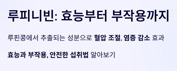 루피니빈 : 효능부터 부작용까지