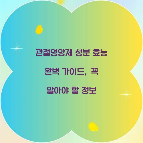관절영양제 성분 효능