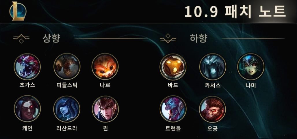  4월 29일 롤 패치노트 10.9 공식 패치 적용