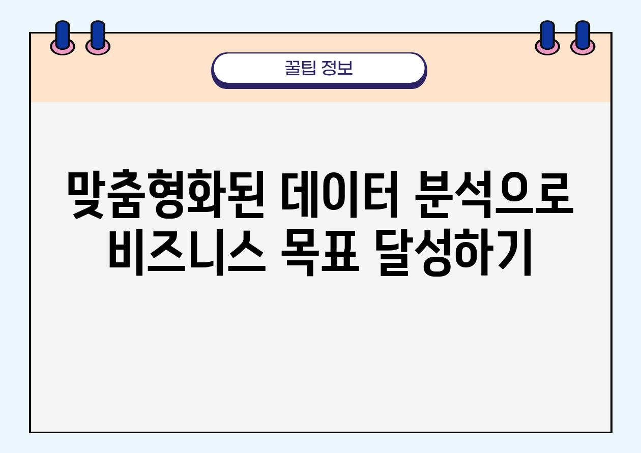 맞춤형화된 데이터 분석으로 비즈니스 목표 달성하기