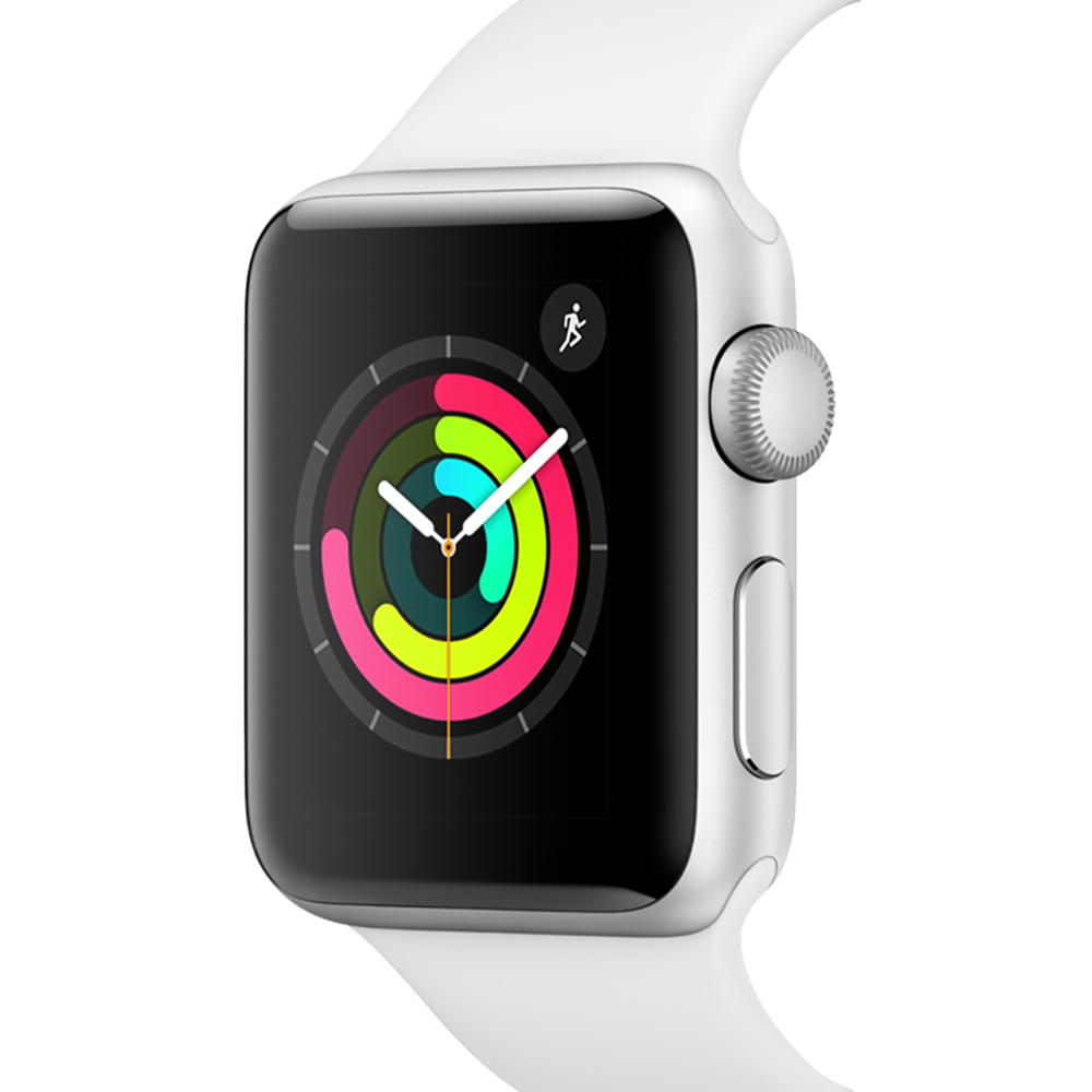  Apple 애플워치3 GPS 38mm + 알루미늄 케이스, 실버(MTEY2KH/A), 화이트(밴드)