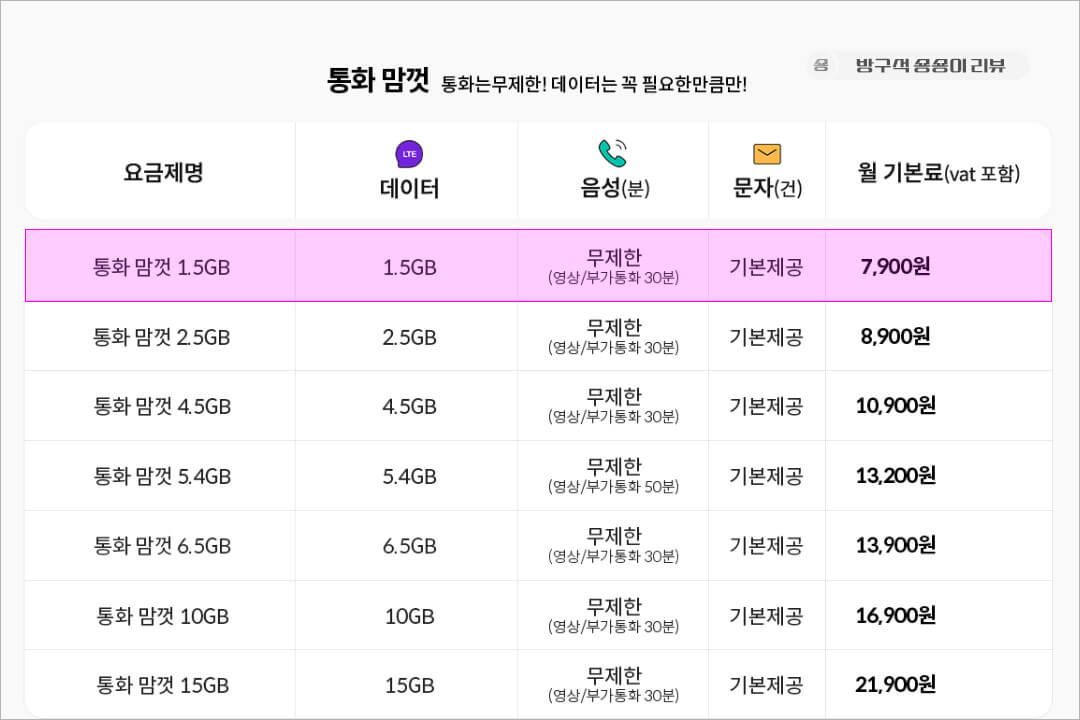 KT-M-케이티-엠-모바일-mobile-요금제-통화맘껏