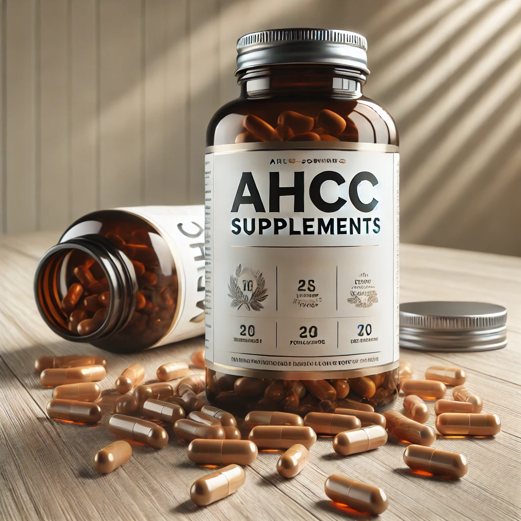 병에 담긴 AHCC 보충제