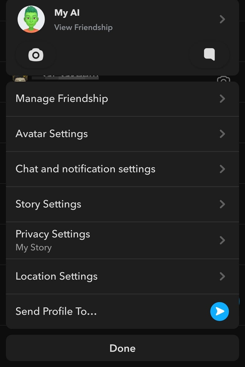 스냅챗에서 내 AI를 없애는 방법