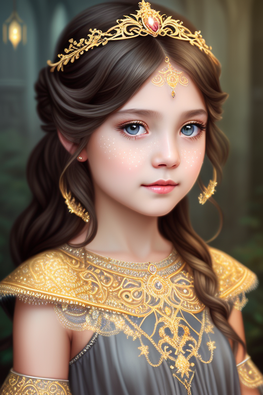 Portrait image of a young princess with RPG 4 filter applied