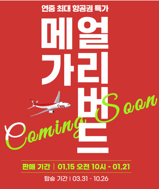  티웨이항공 연중 최대 특가 메가 얼리버드 예매 성공 꿀팁