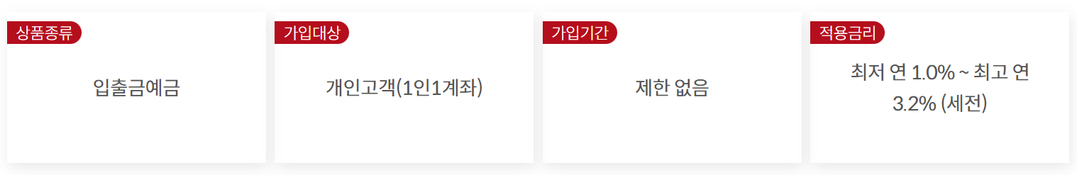  고금리 입출금예금 - 페퍼스 파킹 통장 (금리 3.2%)