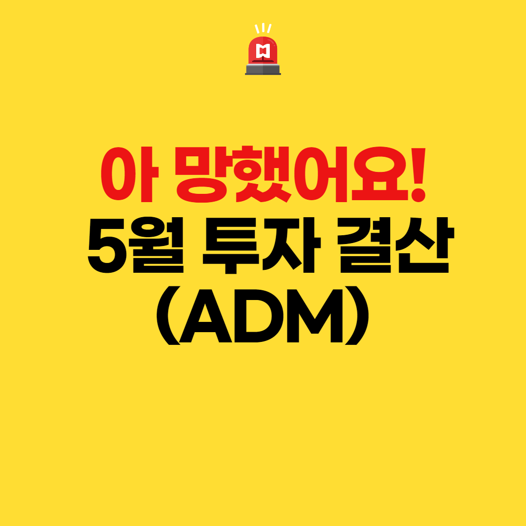  아 망했어요! - 5월 투자 결산(ADM)