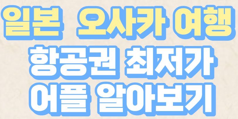 일본 오사카 여행 항공권 최저가 어플 확인