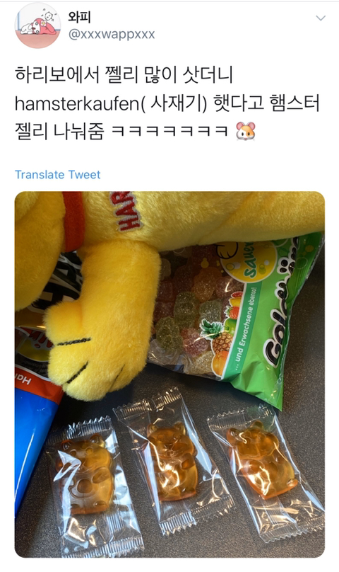  하리보에서 젤리 사재기하면 햄스터 젤리를 주는 이유