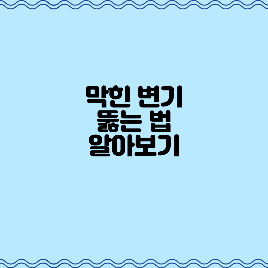  막힌 변기 뚫는 법 알아보기