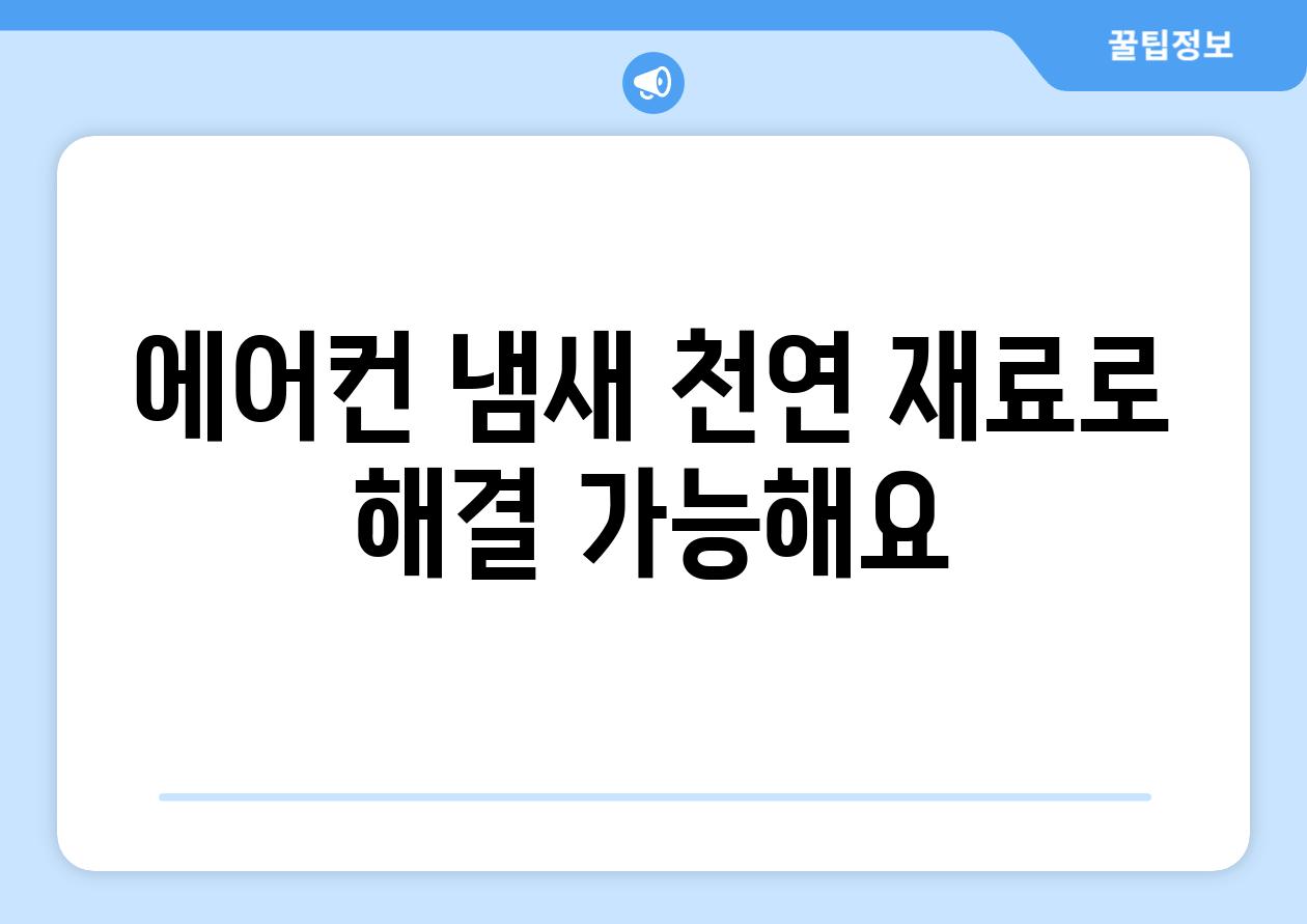 에어컨 냄새 천연 재료로 해결 가능해요