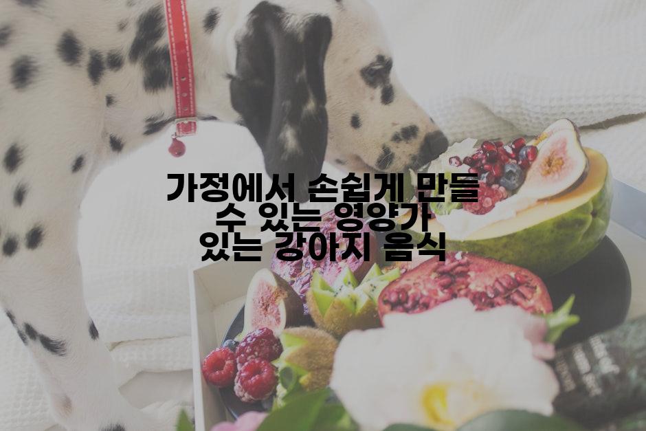 가정에서 손쉽게 만들 수 있는 영양가 있는 강아지 음식