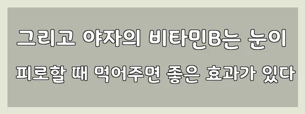  그리고 야자의 비타민B는 눈이 피로할 때 먹어주면 좋은 효과가 있다