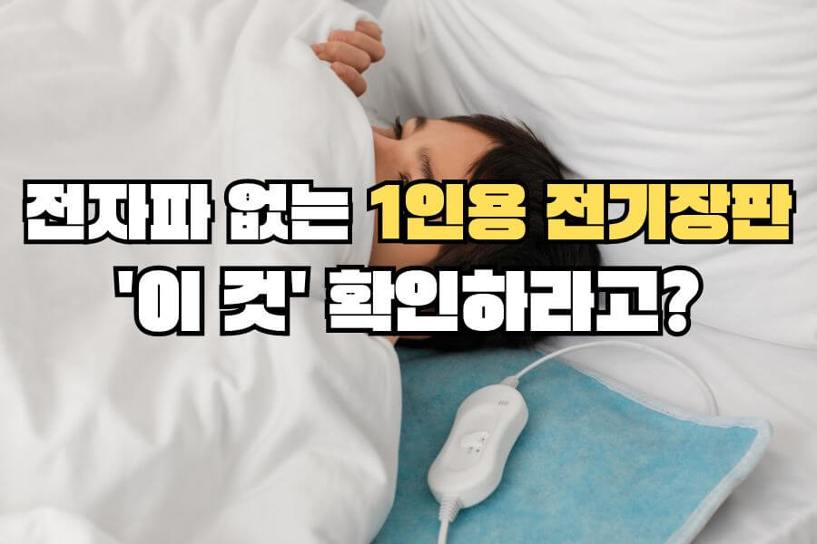 1인용 전기장판에 누운 어린이
