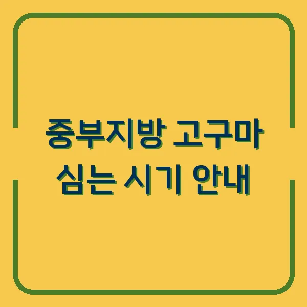 중부지방 고구마 심는 시기 안내
