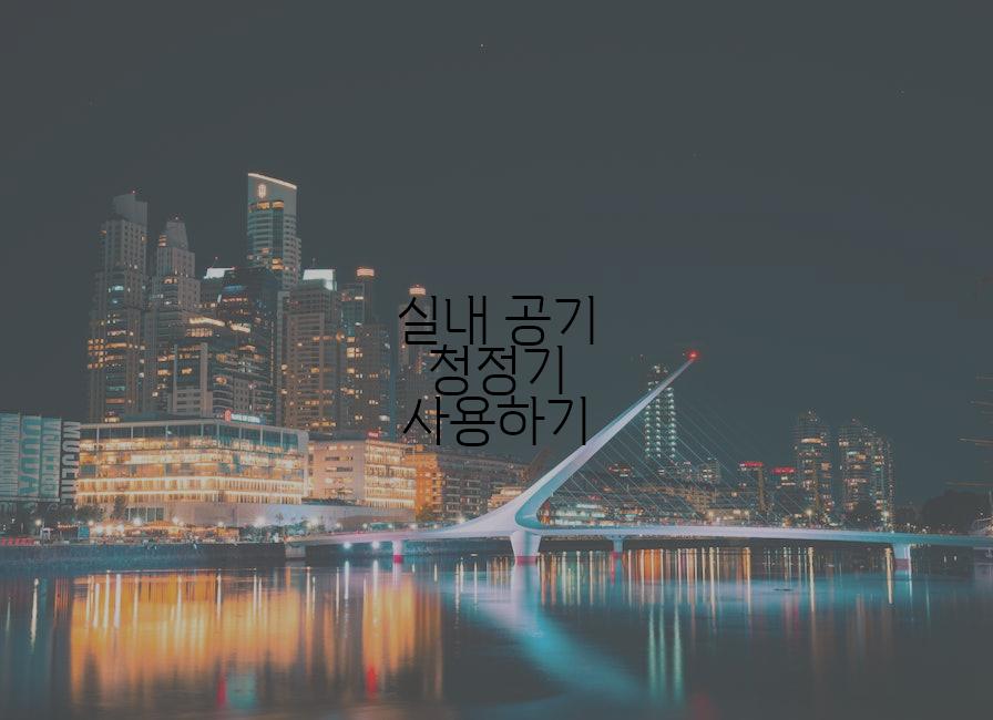 실내 공기 청정기 사용하기