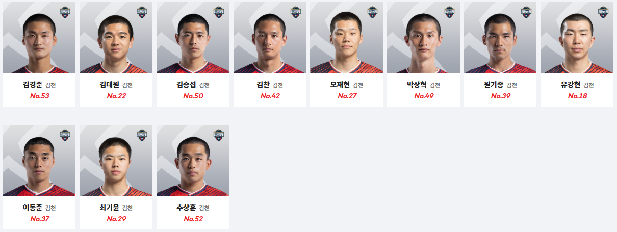 김천 상무 공격진