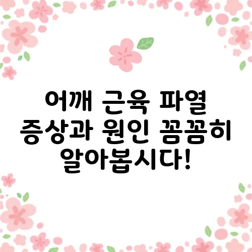 어깨 근육 파열 증상과 원인 꼼꼼히 알아봅시다!